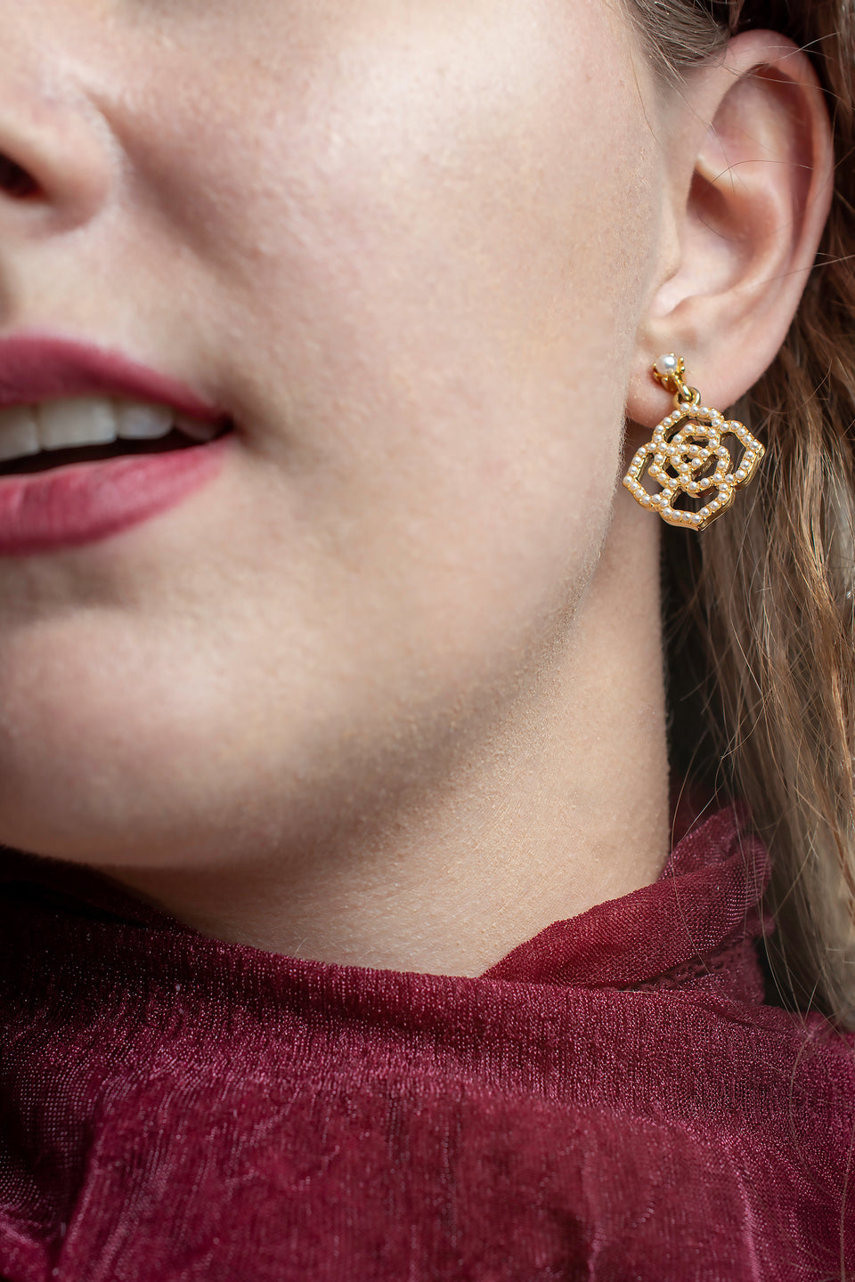 Floral Clip on Earrings