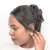 Gold Dome Shape Stud Clip on Earrings