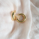 gold hoop clip on earrings