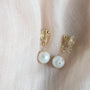 Dainty Pearl Dangle Chain Clip on Earrings