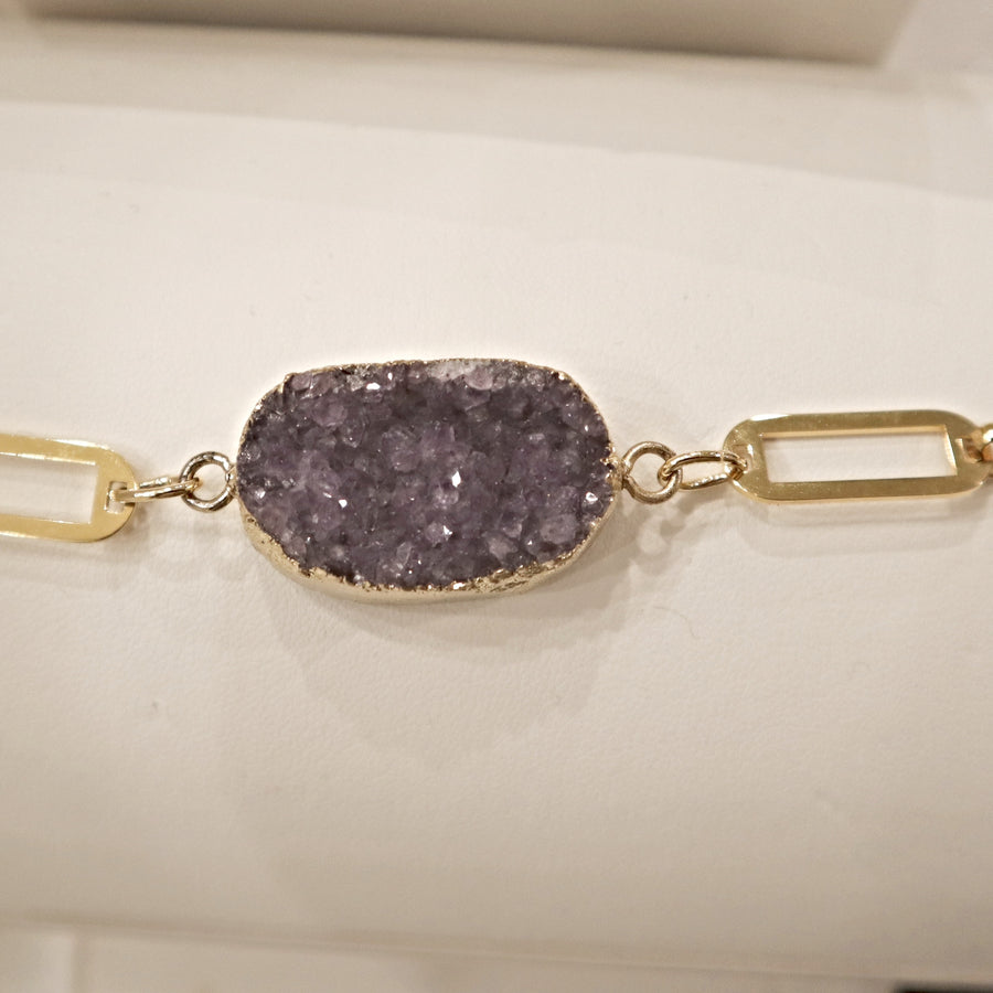 Raw Amethyst Cluster Bracelet