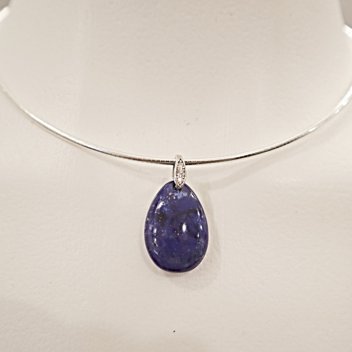 Lapis Sterling Silver Choker Necklace