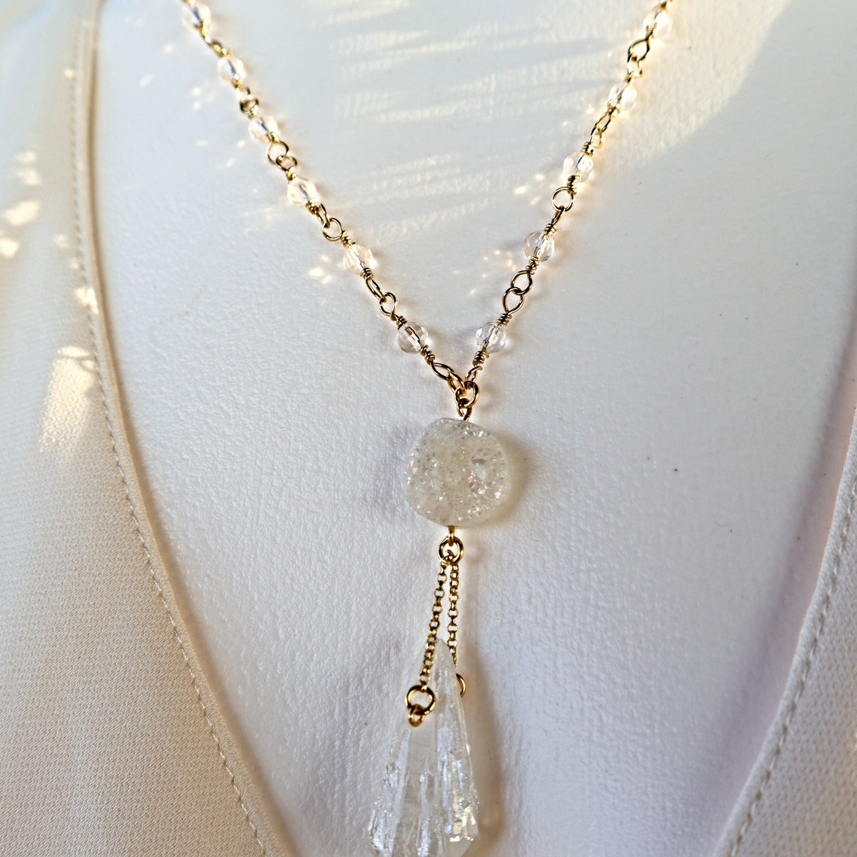 Angel Aura Druzy Quartz Necklace