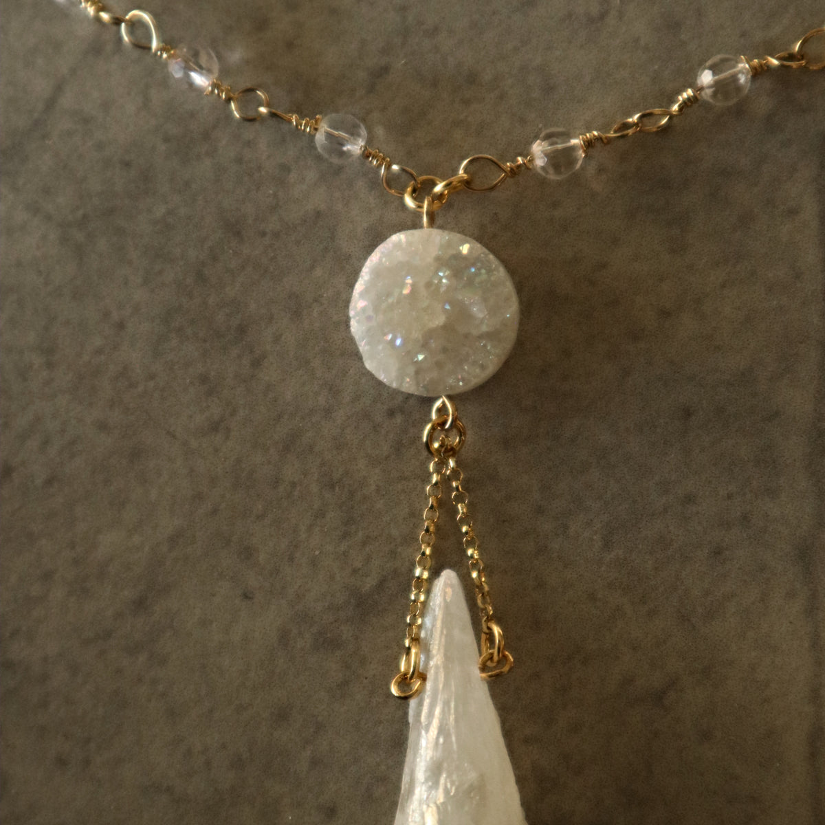 Angel Aura Druzy Quartz Necklace