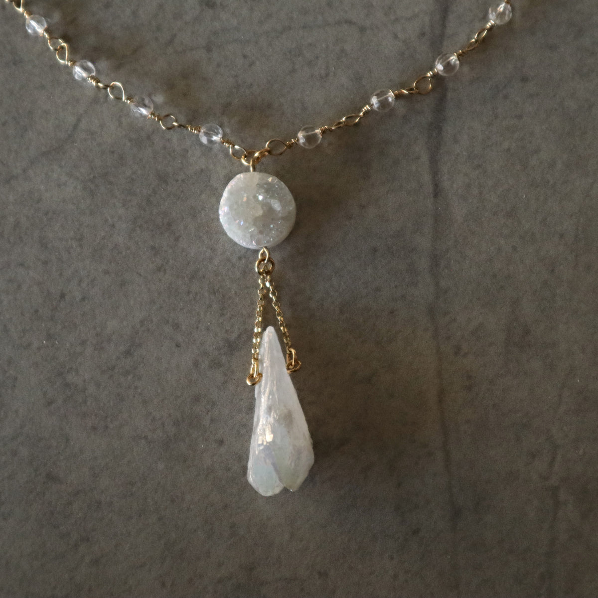 Angel Aura Druzy Quartz Necklace