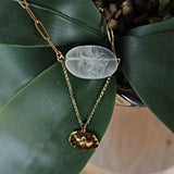 crystal quartz flower carved necklace