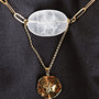 crystal quartz flower carved necklace