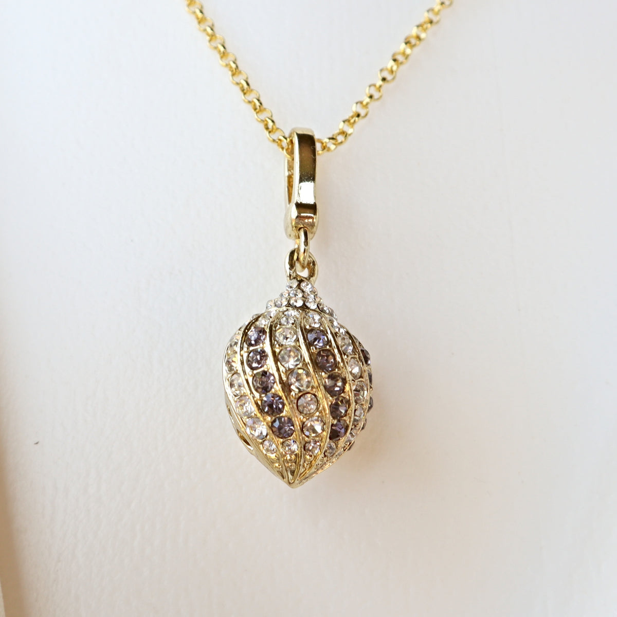 Strawberry Charm Necklace Cubic Zirconia in gold