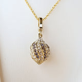 Strawberry Charm Necklace Cubic Zirconia in gold