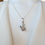 Crown charm necklace