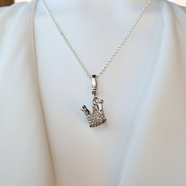 Crown charm necklace