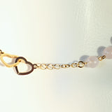 Interwined Hearts and Rose Quartz Necklace