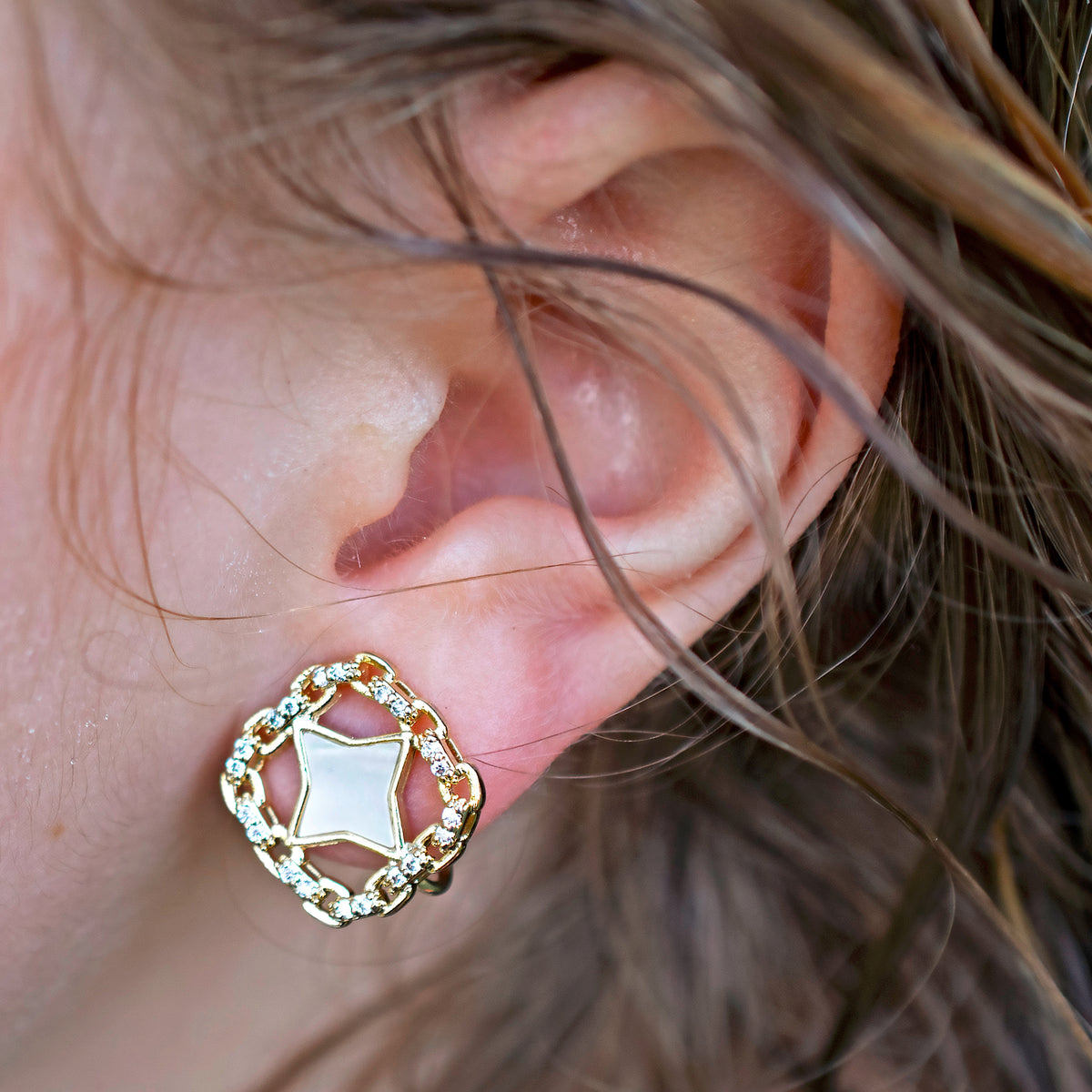 Northern Star Celestial Clip on Earrings