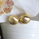 Satin Gold Dome Shape Clip on Earrings