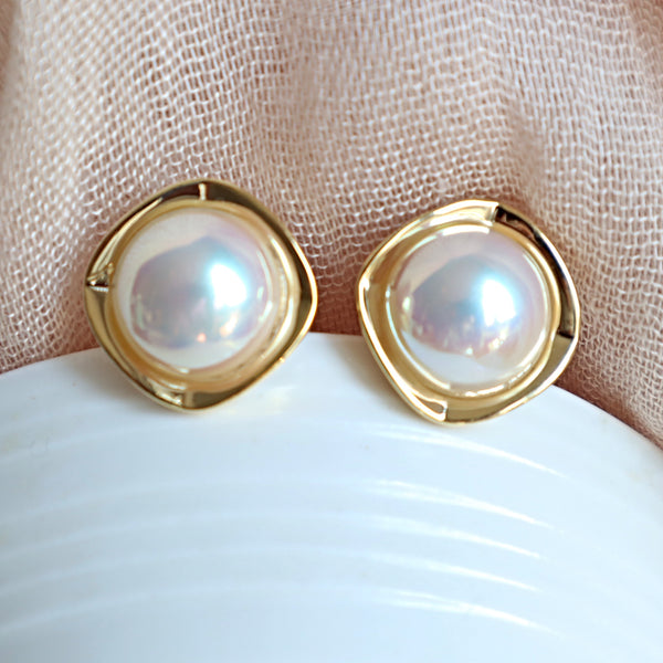 Pearl-Clip-on-Studs-14k gold plated