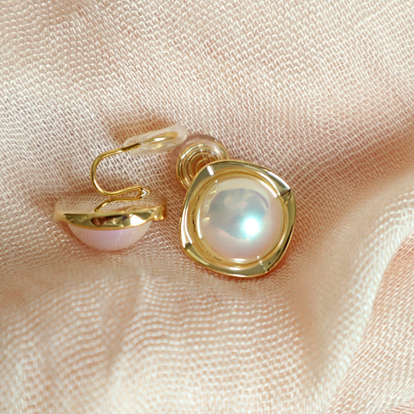 Pearl Clip on Stud Earrings