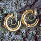 gold hoop clip on earrings